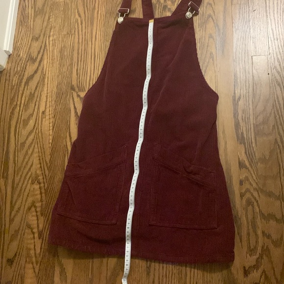 Burgundy Corduroy Overall Dress - Picture 4 of 5